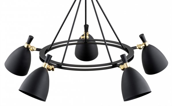 ŻYRANDOL LAMPA WISZĄCA CZARNO ZŁOTA NOWOCZESNA REGULOWANE KLOSZE DO SALONU SYPIALNI KUCHNI ARGON CHARLOTTE 2118