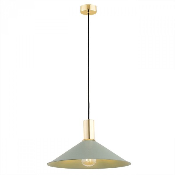 LAMPA WISZĄCA SZAŁWIA ZŁOTA MOSIĄDZ METALOWA LOFT INDUSTRIALNA W KOLORZE ZIELONYM SZAŁWIOWYM DO KUCHNI JADALNI NAD STÓŁ ARGON MINORI 4913