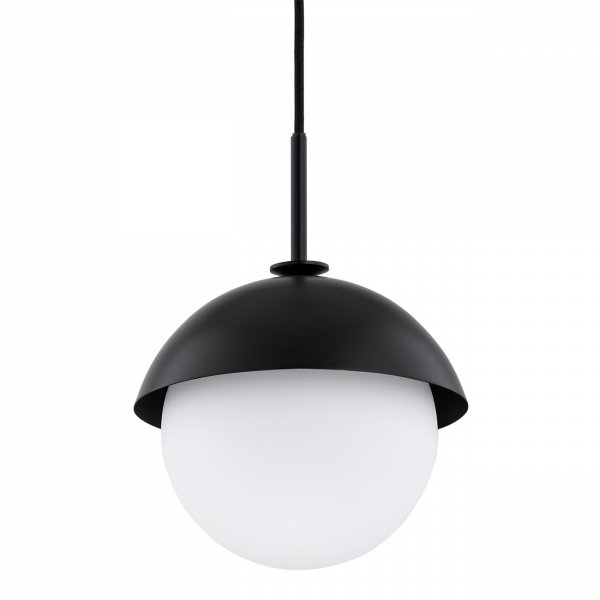 ARGON CAPPELLO 8295 LAMPA WISZĄCA CZARNA KULA BIAŁA SZKLANA