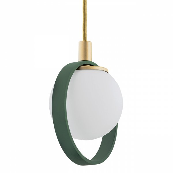 LAMPA WISZĄCA ZŁOTA KOŁA ZIELONE BIAŁE KULE SZKLANE NAD STÓŁ DO JADALNI KUCHNI ARGON SATURNIA 1808