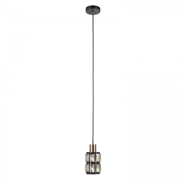 ITALUX MENFI PND-44236-1-BK-GD LAMPA WISZĄCA CZARNA MOSIĄDZ KRYSZTAŁOWA 