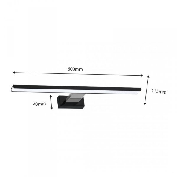 MILAGRO Kinkiet SHINE BLACK/CHROME 13,8W LED