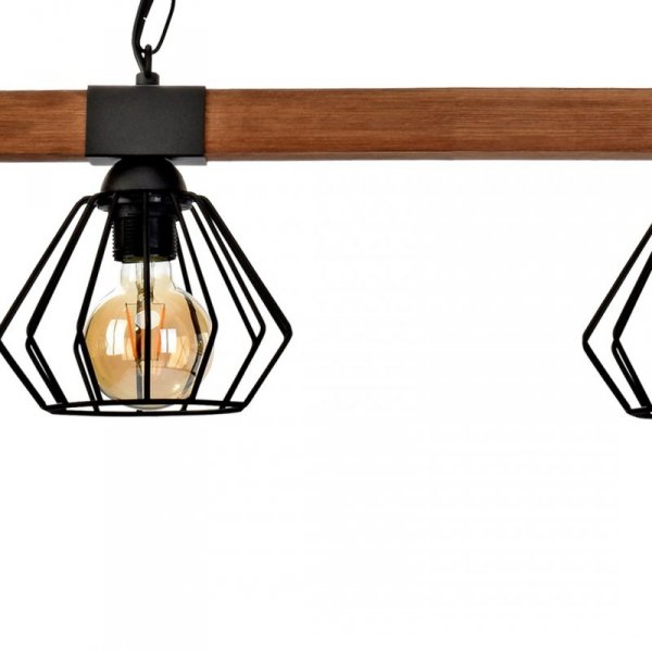 Lampa wisząca ULF BLACK / WOOD 2xE27 60W