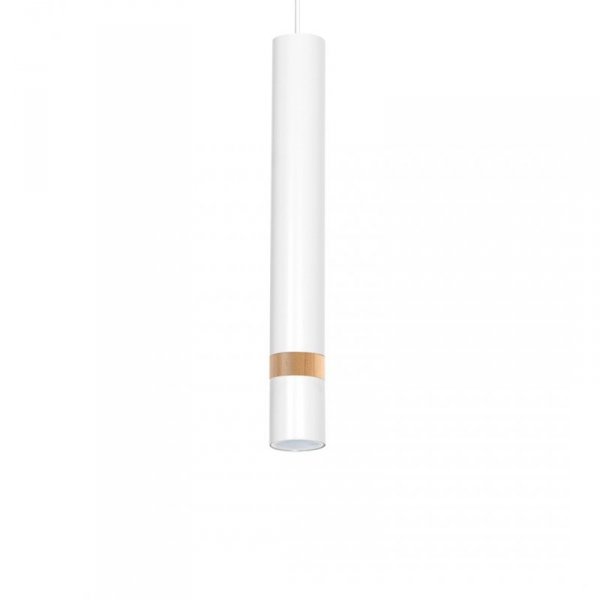 MILAGRO Lampa wisząca JOKER WHITE/WOOD 1xGU10
