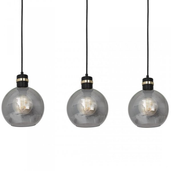 MILAGRO MLP6531 OMEGA BLACK LAMPA WISZĄCA CZARNO ZŁOTA GRAFITOWE KLOSZE KULE