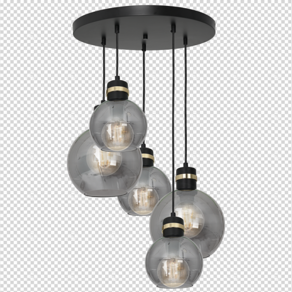 MILAGRO MLP6534 OMEGA BLACK LAMPA WISZĄCA CZARNO ZŁOTA GRAFITOWE KLOSZE KULE
