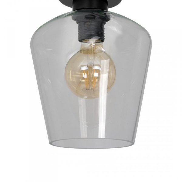 MILAGRO MLP6602 SANTIAGO CLEAR LAMPA SUFITOWA CZARNA KLOSZ PRZEŹROCZYSTY