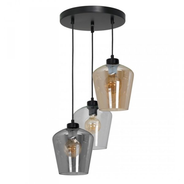 MILAGRO MLP6614 SANTIAGO MIX LAMPA WISZĄCA CZARNA SZKLANE KLOSZE RÓŻNE KOLORY 