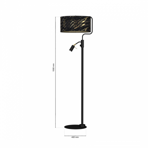 Lampa stojąca SENSO Black/Gold 1xE27 + 1x mini GU10