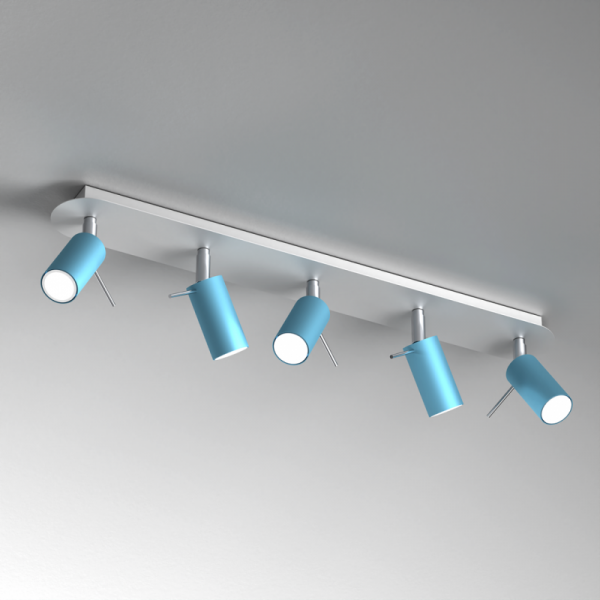 Lampa sufitowa PRESTON BLUE/WHITE 5x mini GU10