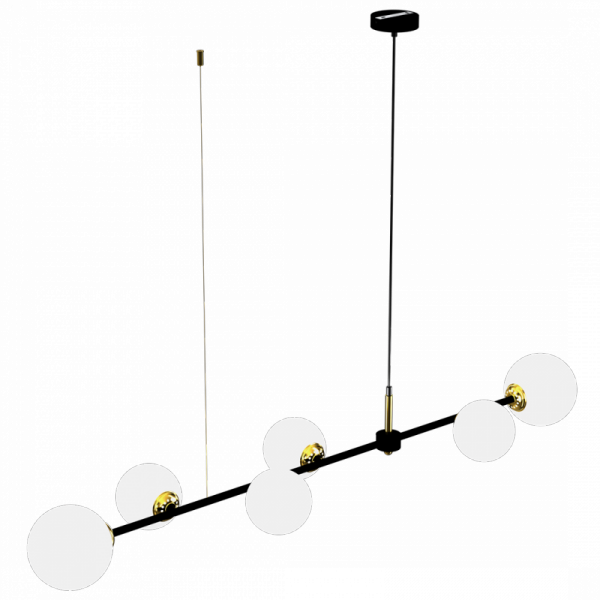 MILAGRO MLP7846 POP LAMPA WISZĄCA NAD STÓŁ CZARNO ZŁOTA KULE BIAŁE 