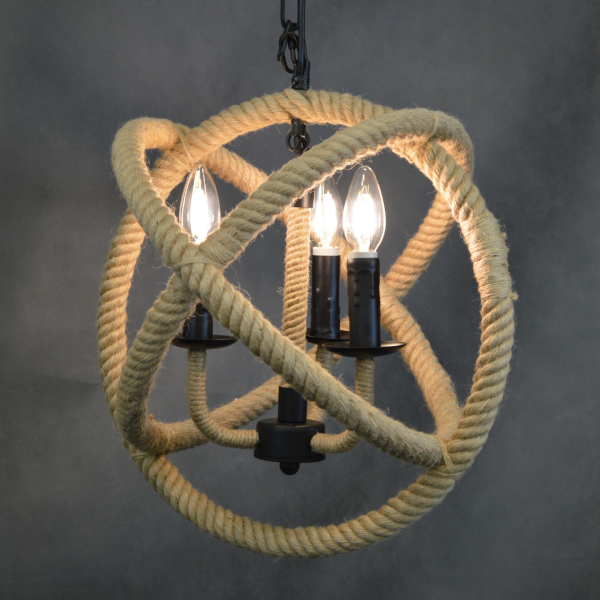 GOLDLUX POLUX ROPE GLOBO 307903 LAMPA WISZĄCA RUSTYKALNA LOFT INDUSTRIALNA SZNURY