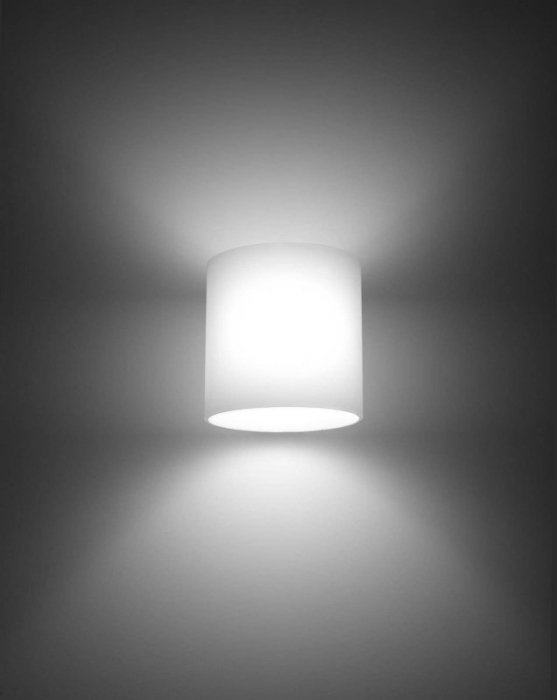 Kinkiet VICI biały szklany klosz tuba minimalistyczna lampa ścienna świeci góra i dół G9 LED SOLLUX LIGHTING
