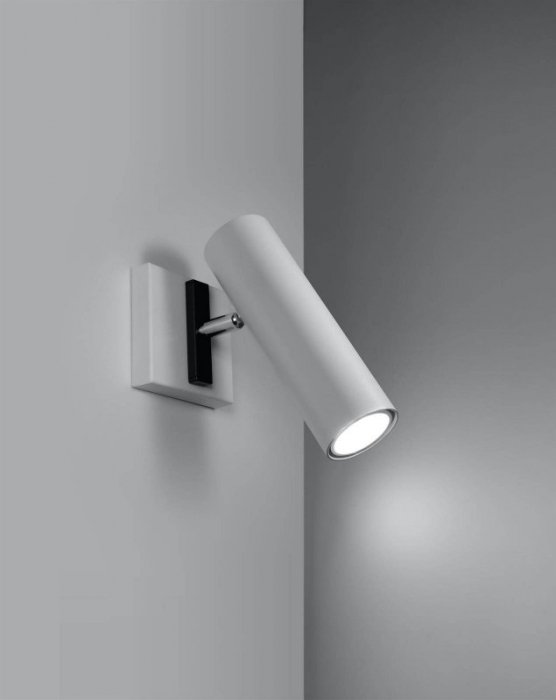 Kinkiet DIREZIONE biały stalowa nowoczesna lampa na ścianę regulacja klosza tuby punktowe oświetlenie Gu10 LED SOLLUX LIGHTING