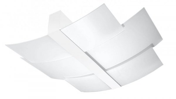 Plafon CELIA biała nowoczesna  lampa sufitowa  białe szkło stal E27 LED SOLLUX LIGHTING