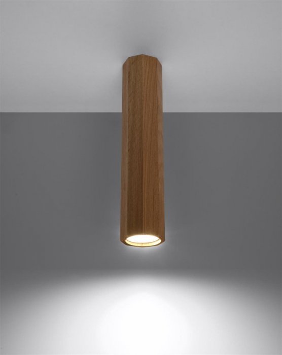 Plafon ZEKE 30 dąb drewno punktowa nowoczesna lampa sufitowa Gu10 LED SOLLUX LIGHTING