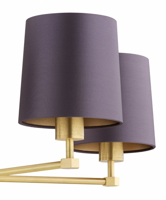 LAMPA WISZĄCA ZŁOTA FIOLET DO SYPIALNI ŻYRANDOL DUŻY DO SALONU MOSIĘŻNY ZŁOTY SZCZOTKOWANY ŚLIWKOWE ABAŻURY KLASYCZNY GLAMOUR ARGON PRINCETON 2188