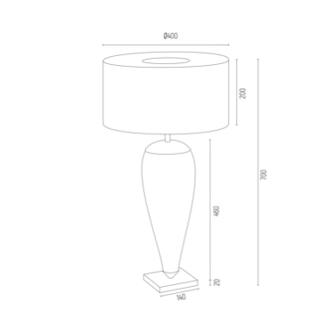 LAMPA STOŁOWA SZKLANA 70CM TRANSPARENTNA GLAMOUR LAMPKA NOCNA Z BIAŁYM ABAŻUREM CHROM SREBRNY PASEK ARGON LORENA 356
