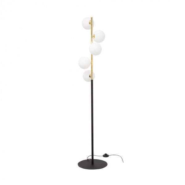 ZUMALINE 5649 ALI LAMPA PODŁOGOWA CZARNO ZŁOTA KULE BIAŁE