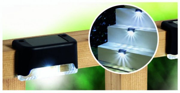 VK028F ZESTAW 4 LAMPEK ZEWNĘTRZNYCH SOLARNYCH CZARNE/BLACK