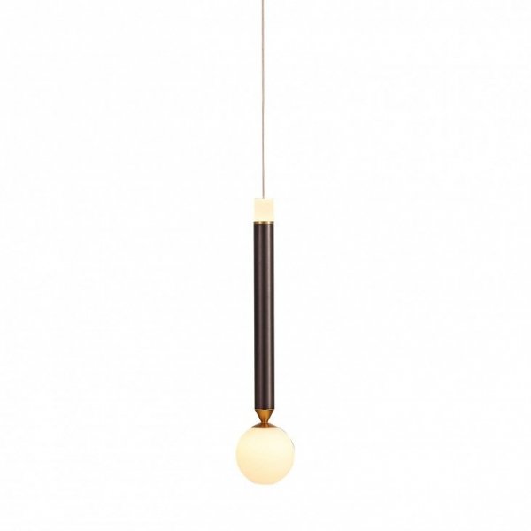 ITALUX LAON PND-2018109-1 LAMPA WISZĄCA NOWOCZESNA PODŁUŻNA KAWOWA ZAKOŃCZONA KULĄ LED DO JADALNI