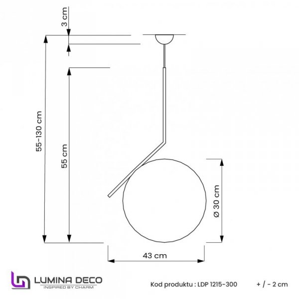 LUMINA DECO NOWOCZESNA LAMPA WISZĄCA MOSIĘŻNA SORENTO D30