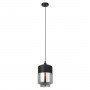 ITALUX MOLINA MDM-2377/1 BK+SG LAMPA WISZĄCA CZARNA NOWOCZESNA SZKLANY KLOSZ 