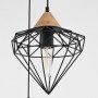 ITALUX MAELLE MDM-2591/3 BK LAMPA WISZĄCA CZARNA INDUSTRIALNA DRUCIANY KLOSZ DO SALONU 