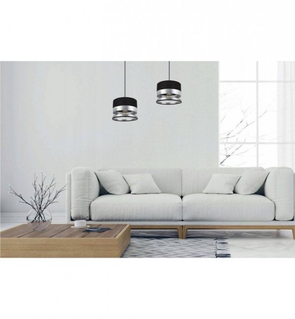 LAMPA WISZĄCA PODWÓJNA Z ABAŻUREM KOLORY INTENSE CHROM HOME LIGHT HOME