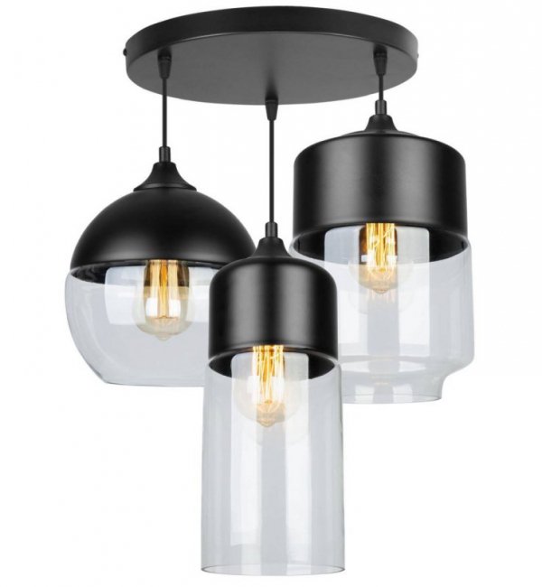 Lampa wisząca ze szklanymi kloszami - OSLO 2234/3/OW/B/MIX LIGHT HOME
