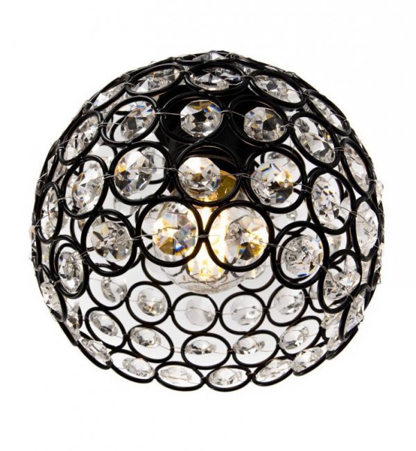 LAMPA SUFITOWA Z KRYSZTAŁKAMI CZARNA CRYSTAL HOME LIGHT HOME
