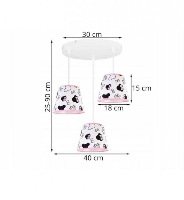 Lampa wisząca dziecięca -  MINNIE 2276/3/OW LIGHT HOME