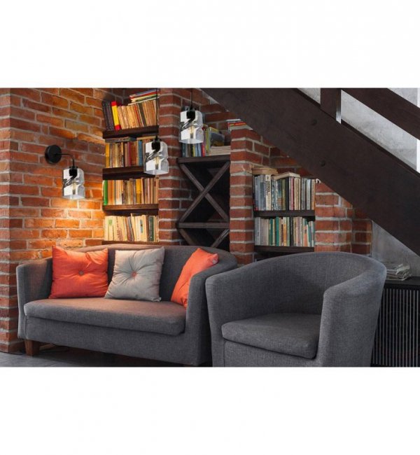 KINKIET CZARNY SZKLANY KLOSZ KOLORY NIKI HOME LIGHT HOME