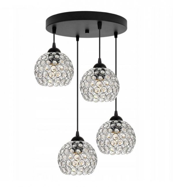 Lampa wisząca ze szklanymi kloszami - CRYSTAL 2220/4/OW/C LIGHT HOME