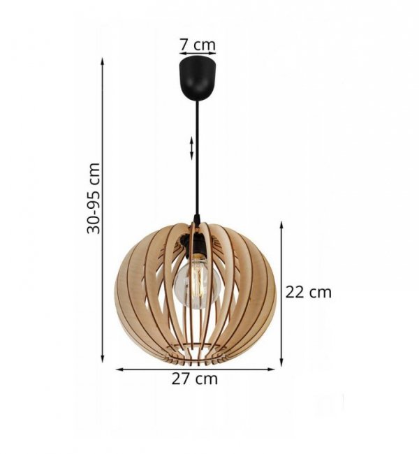 Zwis wiszący pojedynczy dekoracyjny - TIMBER 2362/1/LP LIGHT HOME