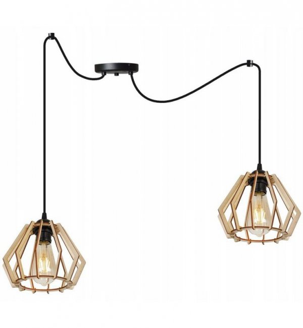 Lampa wisząca nowoczesna - SPIDER TIMBER 2360/2 LIGHT HOME