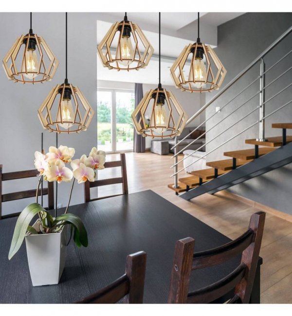 Lampa wisząca nowoczesna - SPIDER TIMBER 2360/5 LIGHT HOME