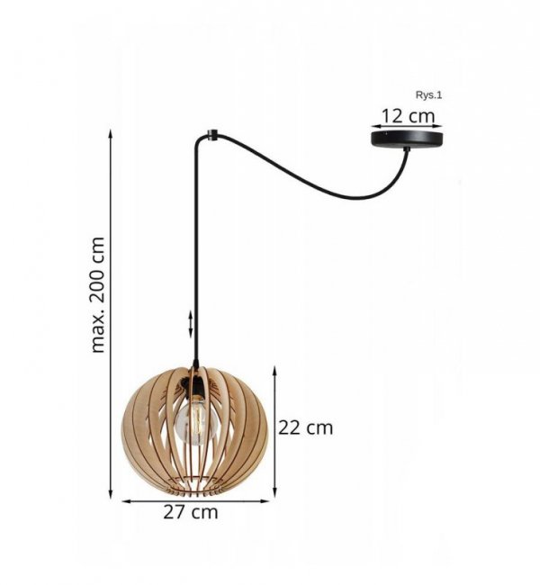 Zwis wiszący pojedynczy dekoracyjny - SPIDER TIMBER 2362/1 LIGHT HOME