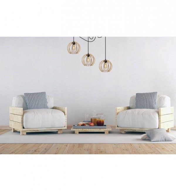 Lampa wisząca nowoczesna - SPIDER TIMBER 2361/3 LIGHT HOME