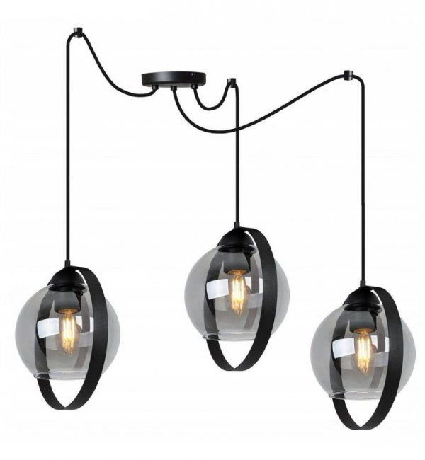 Lampa wisząca ze szklanymi kloszami - SPIDER RING HAGA 2346/3/G LIGHT HOME