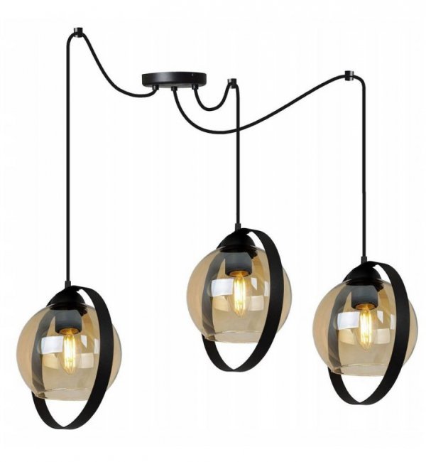 Lampa wisząca ze szklanymi kloszami - SPIDER RING HAGA 2346/3/M LIGHT HOME