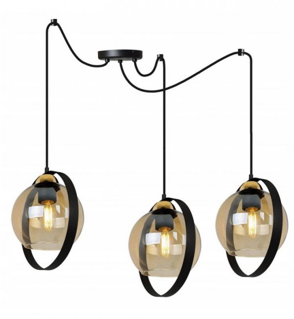 Lampa wisząca ze szklanymi kloszami - SPIDER RING HAGA 2346/3/M LIGHT HOME