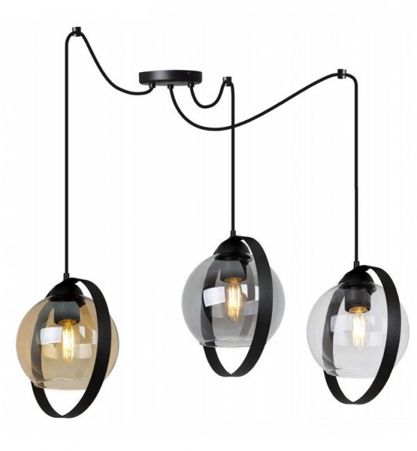 Lampa wisząca ze szklanymi kloszami - SPIDER RING HAGA 2346/3/MIX LIGHT HOME