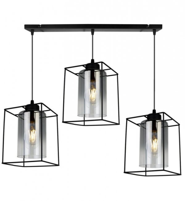 Lampa wisząca ze szklanymi kloszami - HELLA CAGE 2366/3/G LIGHT HOME