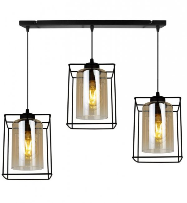 Lampa wisząca ze szklanymi kloszami - HELLA CAGE 2366/3/M LIGHT HOME