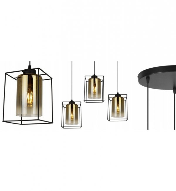 Lampa wisząca ze szklanymi kloszami - HELLA CAGE 2365/3/OW/Z LIGHT HOME