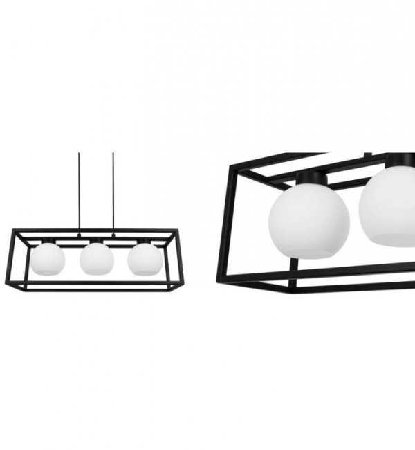 Lampa wisząca ze szklanymi kloszami - ELIZA CAGE 2370/3 LIGHT HOME