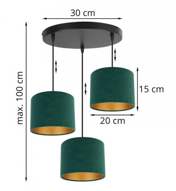 Lampa wisząca z abażurami - MEDIOLAN 2360/3OW LIGHT HOME