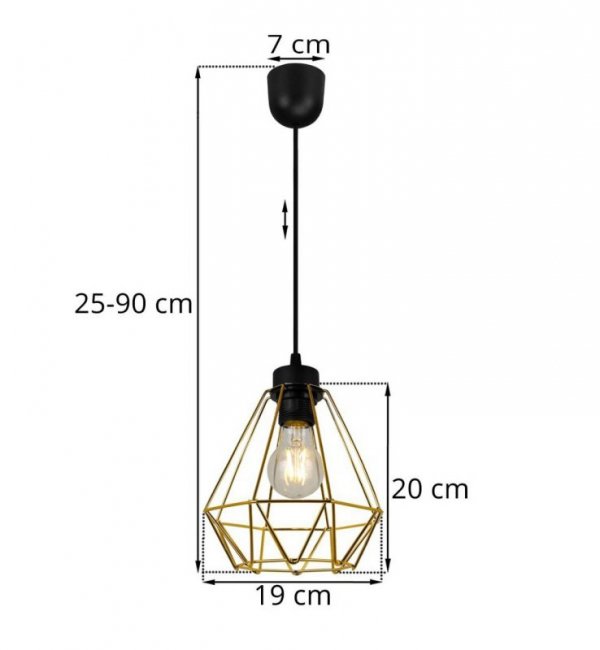 Zwis wiszący pojedynczy dekoracyjny - NUVOLA GOLD 2034/1/LP LIGHT HOME