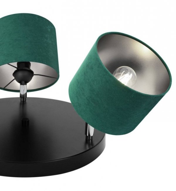 LAMPA SUFITOWA PLAFON WELUROWE ABAŻURY ŚRODEK CHROM  LIGHT HOME MEDIOLAN 